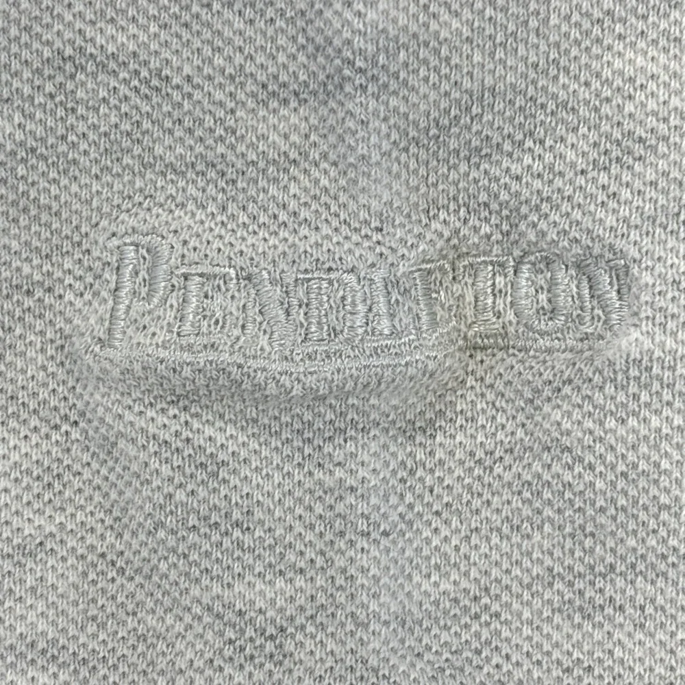 Vtg Pendleton Mens L Polo Shirt Light Gray Short Sleeve 100% Cotton Preppy Work